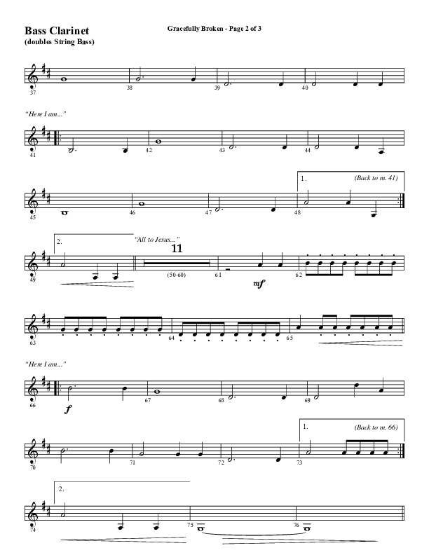 Gracefully Broken (Choral Anthem SATB) Bass Clarinet (Word Music Choral / Arr. David Wise)