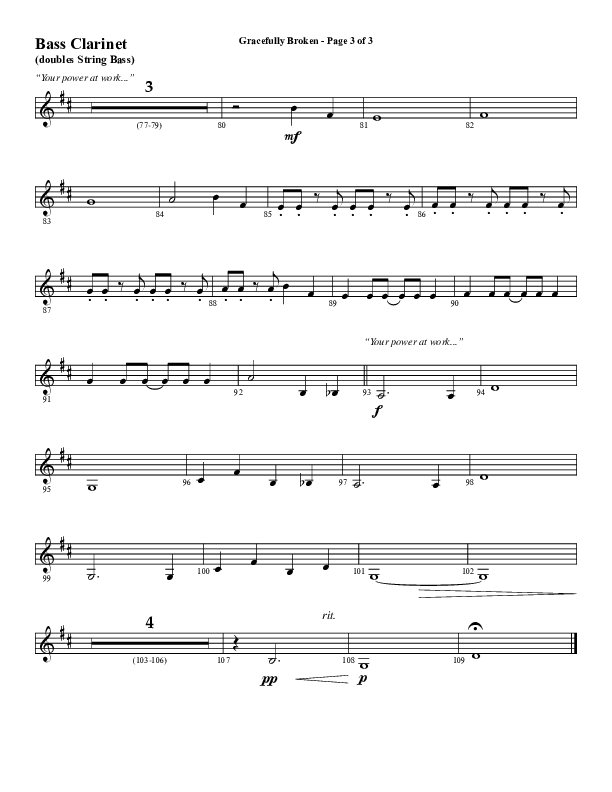 Gracefully Broken (Choral Anthem SATB) Bass Clarinet (Word Music Choral / Arr. David Wise)