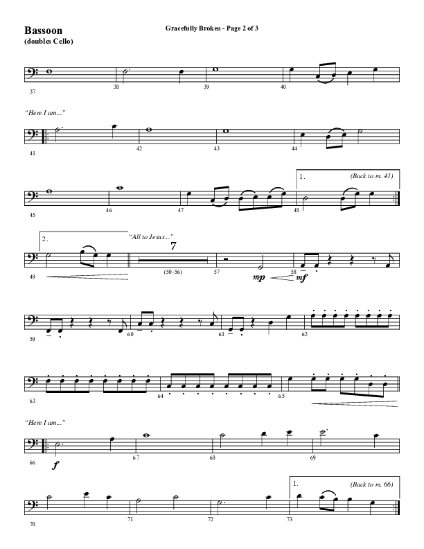 Gracefully Broken (Choral Anthem SATB) Bassoon (Word Music Choral / Arr. David Wise)