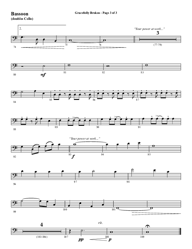 Gracefully Broken (Choral Anthem SATB) Bassoon (Word Music Choral / Arr. David Wise)