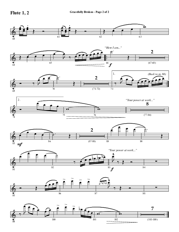 Gracefully Broken (Choral Anthem SATB) Flute 1/2 (Word Music Choral / Arr. David Wise)