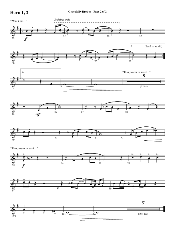 Gracefully Broken (Choral Anthem SATB) French Horn 1/2 (Word Music Choral / Arr. David Wise)