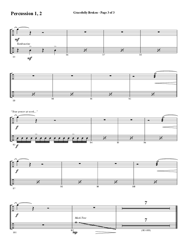 Gracefully Broken (Choral Anthem SATB) Percussion (Word Music Choral / Arr. David Wise)