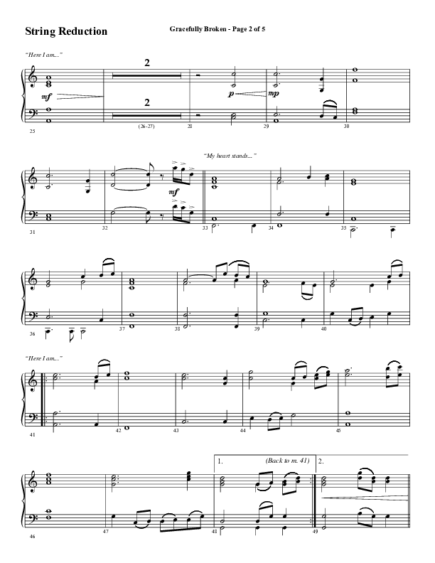Gracefully Broken (Choral Anthem SATB) String Reduction (Word Music Choral / Arr. David Wise)