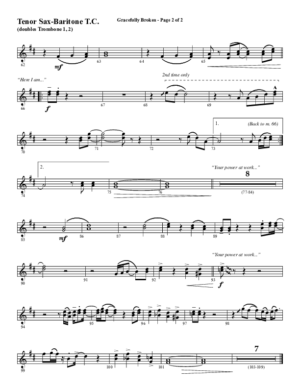 Gracefully Broken (Choral Anthem SATB) Tenor Sax/Baritone T.C. (Word Music Choral / Arr. David Wise)