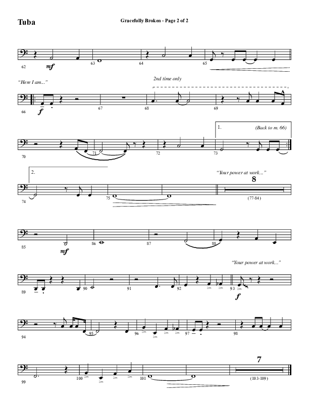 Gracefully Broken (Choral Anthem SATB) Tuba (Word Music Choral / Arr. David Wise)