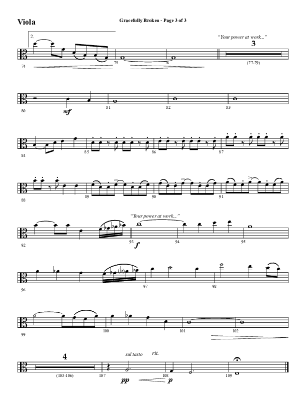 Gracefully Broken (Choral Anthem SATB) Viola (Word Music Choral / Arr. David Wise)