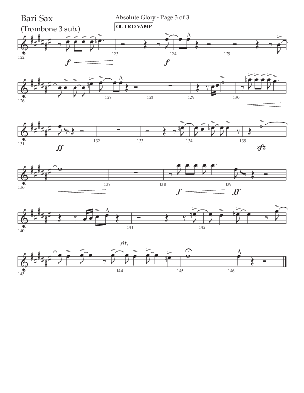 Absolute Glory (Choral Anthem SATB) Bari Sax (Lifeway Choral / Arr. John Bolin / Arr. Don Koch)