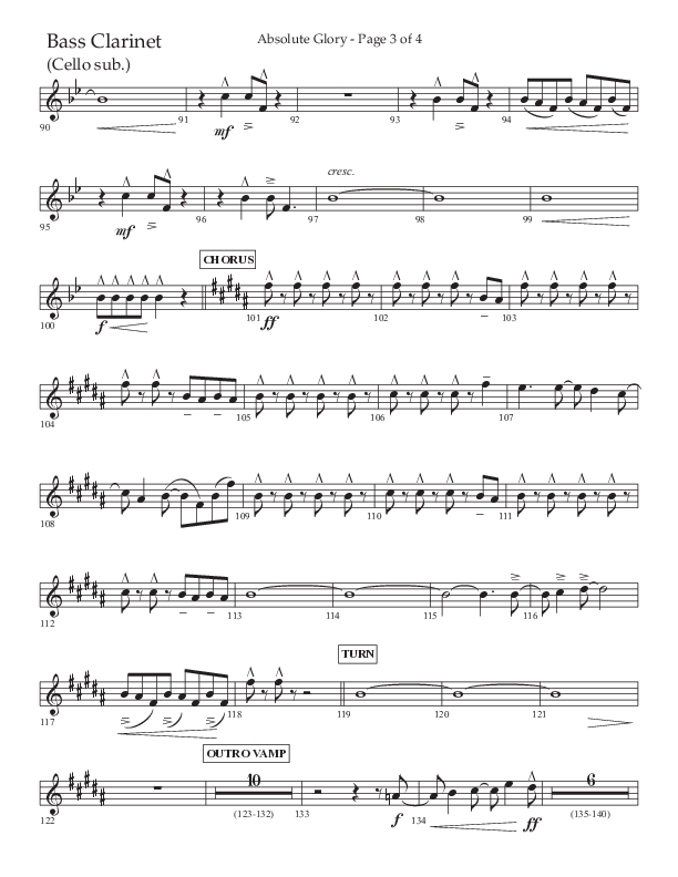 Absolute Glory (Choral Anthem SATB) Bass Clarinet (Lifeway Choral / Arr. John Bolin / Arr. Don Koch)
