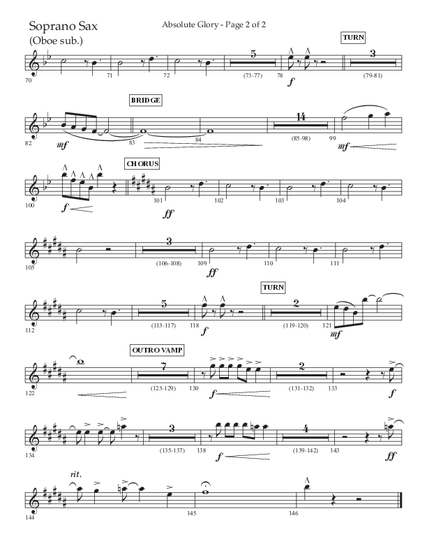 Absolute Glory (Choral Anthem SATB) Soprano Sax (Lifeway Choral / Arr. John Bolin / Arr. Don Koch)