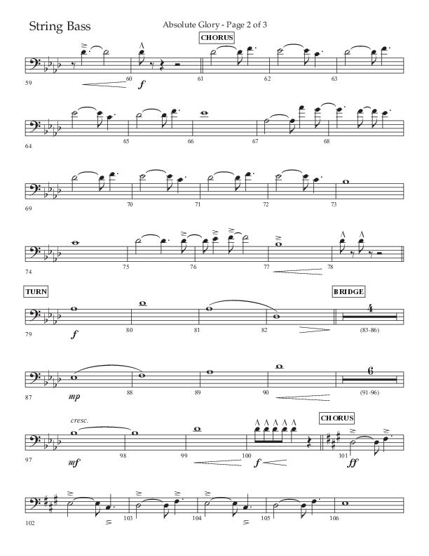 Absolute Glory (Choral Anthem SATB) String Bass (Lifeway Choral / Arr. John Bolin / Arr. Don Koch)