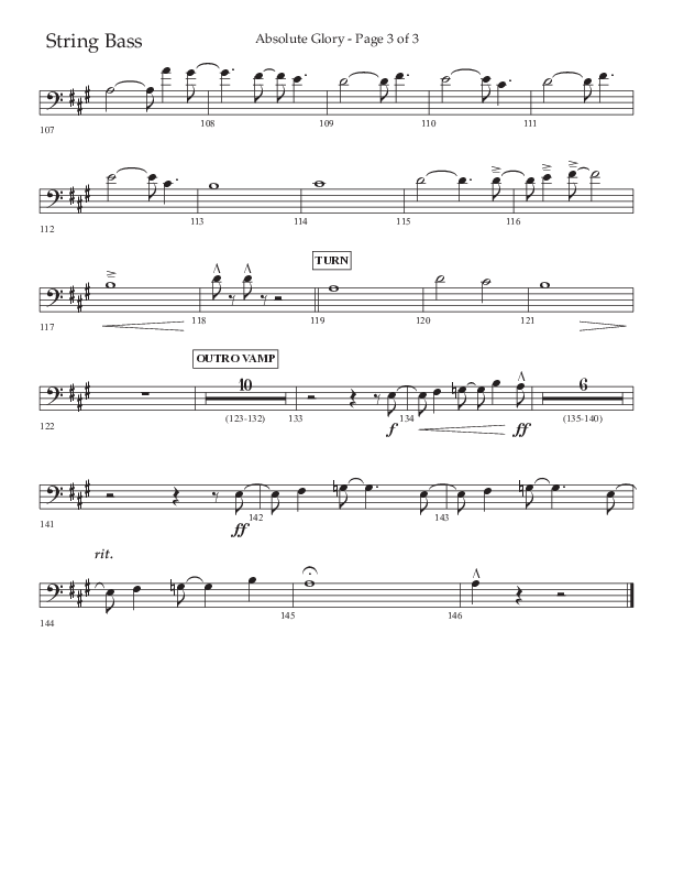 Absolute Glory (Choral Anthem SATB) String Bass (Lifeway Choral / Arr. John Bolin / Arr. Don Koch)