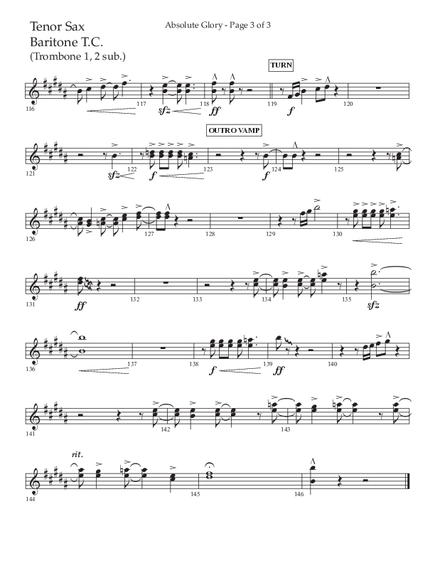 Absolute Glory (Choral Anthem SATB) Tenor Sax/Baritone T.C. (Lifeway Choral / Arr. John Bolin / Arr. Don Koch)