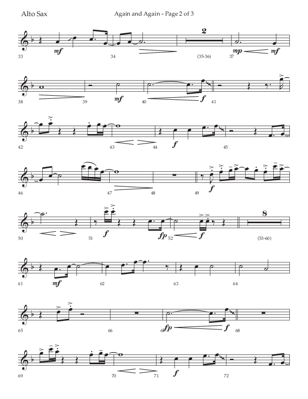 Again And Again (Choral Anthem SATB) Alto Sax (Lifeway Choral / Arr. Danny Zaloudik)