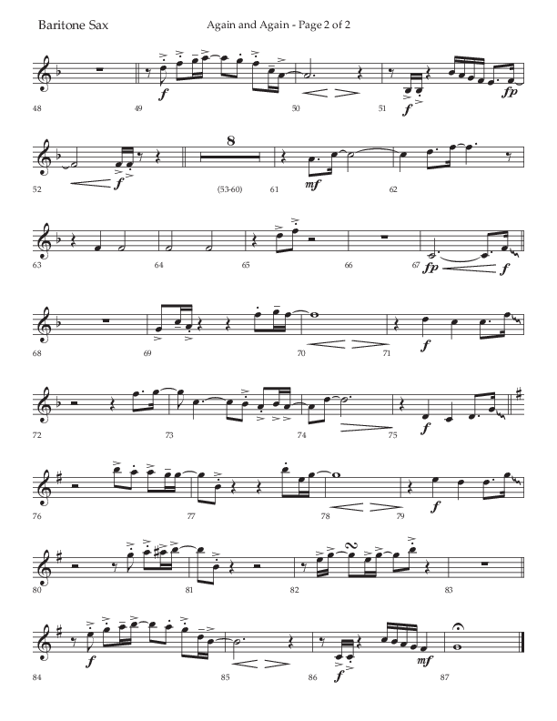 Again And Again (Choral Anthem SATB) Bari Sax (Lifeway Choral / Arr. Danny Zaloudik)