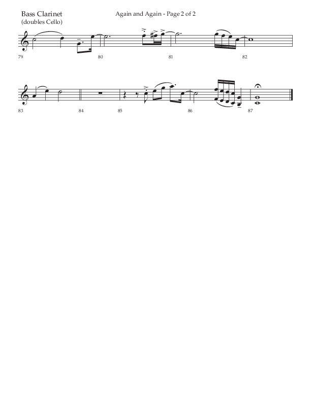 Again And Again (Choral Anthem SATB) Bass Clarinet (Lifeway Choral / Arr. Danny Zaloudik)