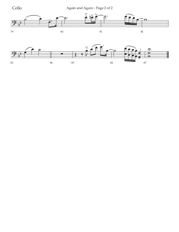 Again And Again (Choral Anthem SATB) Cello (Lifeway Choral / Arr. Danny Zaloudik)