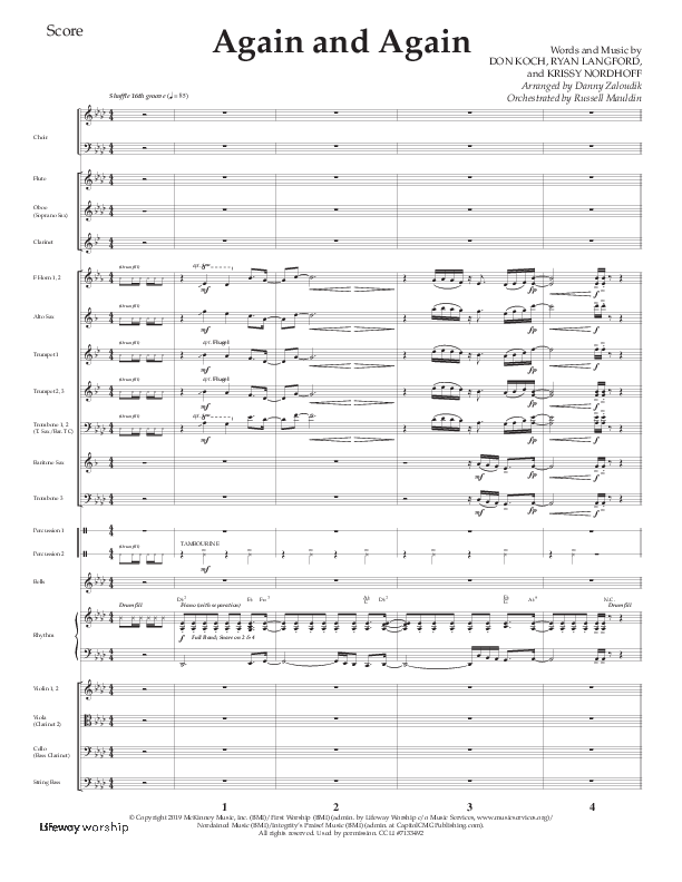Again And Again (Choral Anthem SATB) Orchestration (Lifeway Choral / Arr. Danny Zaloudik)