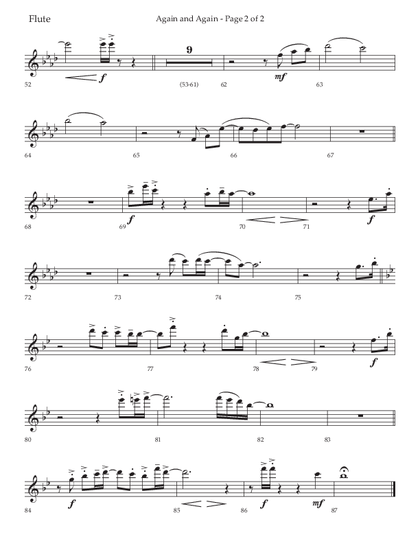 Again And Again (Choral Anthem SATB) Flute (Lifeway Choral / Arr. Danny Zaloudik)