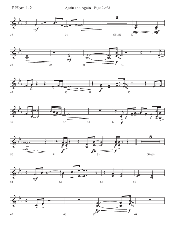 Again And Again (Choral Anthem SATB) French Horn 1/2 (Lifeway Choral / Arr. Danny Zaloudik)