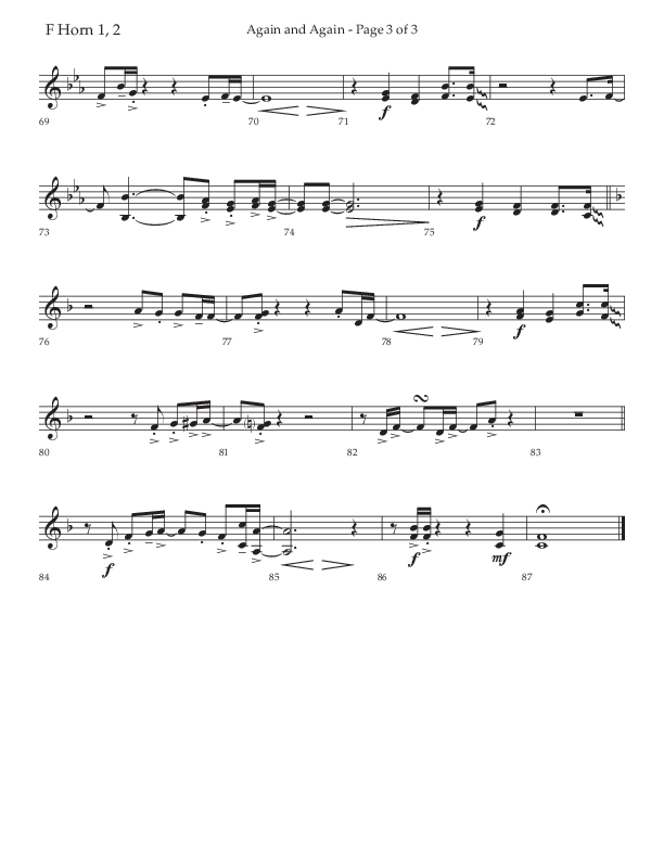 Again And Again (Choral Anthem SATB) French Horn 1/2 (Lifeway Choral / Arr. Danny Zaloudik)