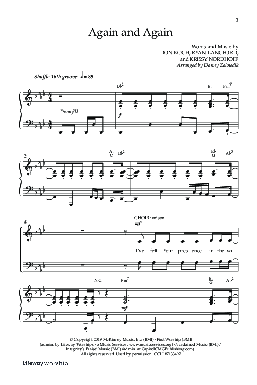 Again And Again (Choral Anthem SATB) Anthem (SATB/Piano) (Lifeway Choral / Arr. Danny Zaloudik)