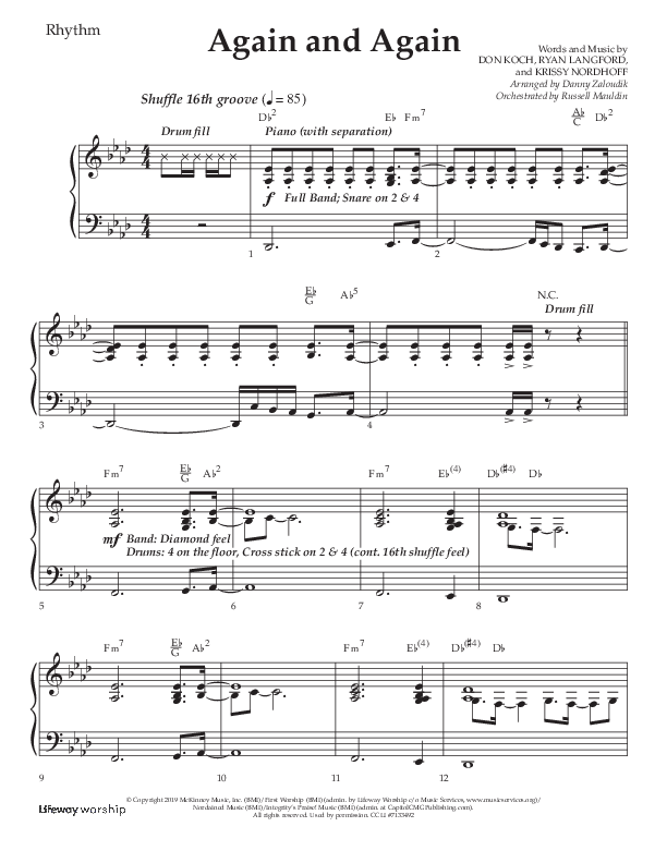 Again And Again (Choral Anthem SATB) Lead Melody & Rhythm (Lifeway Choral / Arr. Danny Zaloudik)