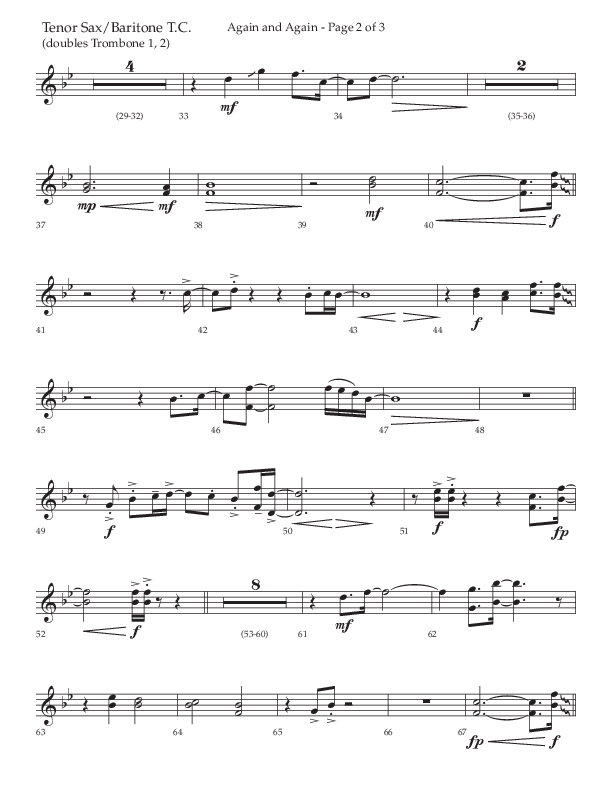 Again And Again (Choral Anthem SATB) Tenor Sax/Baritone T.C. (Lifeway Choral / Arr. Danny Zaloudik)