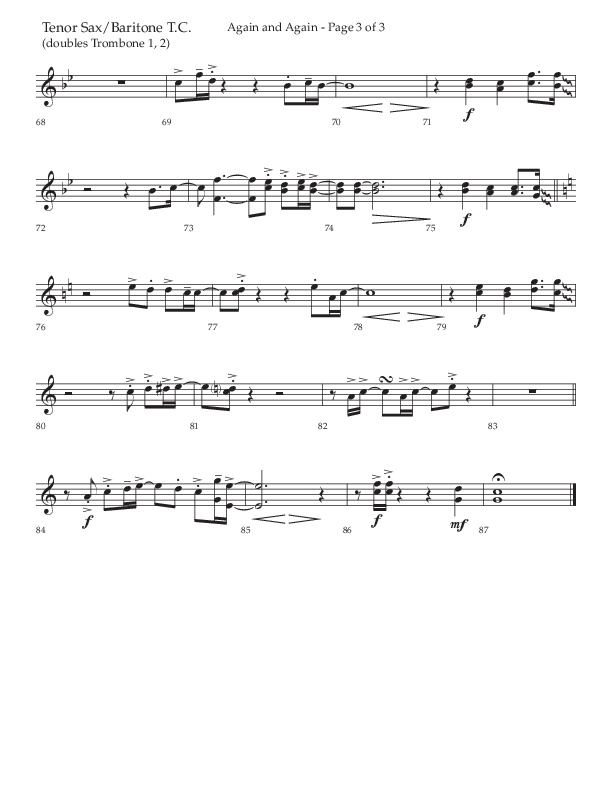 Again And Again (Choral Anthem SATB) Tenor Sax/Baritone T.C. (Lifeway Choral / Arr. Danny Zaloudik)