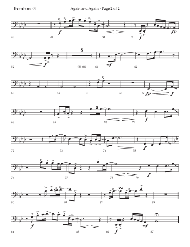 Again And Again (Choral Anthem SATB) Trombone 3 (Lifeway Choral / Arr. Danny Zaloudik)
