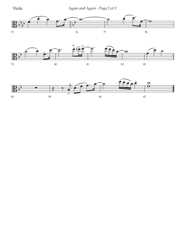 Again And Again (Choral Anthem SATB) Viola (Lifeway Choral / Arr. Danny Zaloudik)
