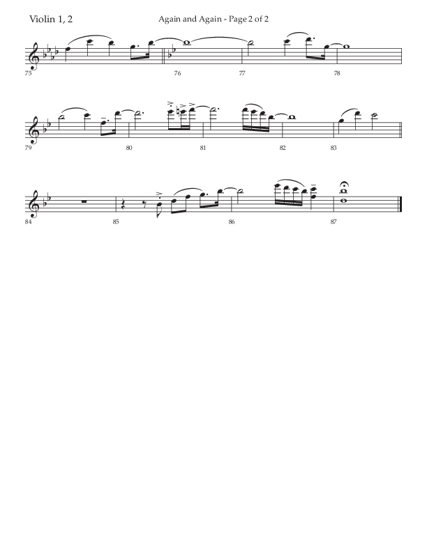 Again And Again (Choral Anthem SATB) Violin 1/2 (Lifeway Choral / Arr. Danny Zaloudik)