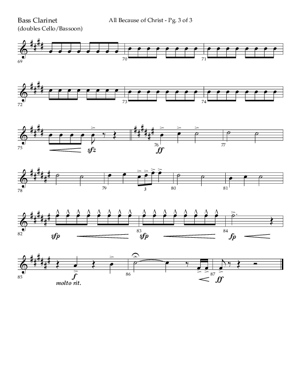 All Because Of Christ (Choral Anthem SATB) Bass Clarinet (Lifeway Choral / Arr. John Bolin / Arr. Don Koch)
