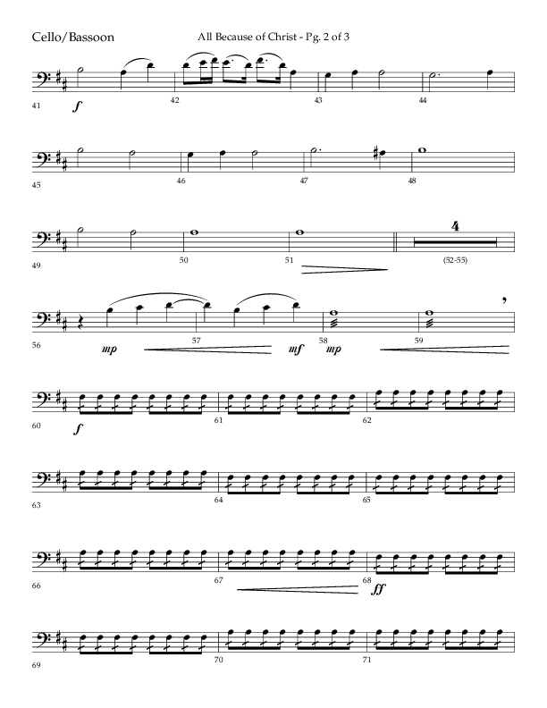 All Because Of Christ (Choral Anthem SATB) Cello (Lifeway Choral / Arr. John Bolin / Arr. Don Koch)