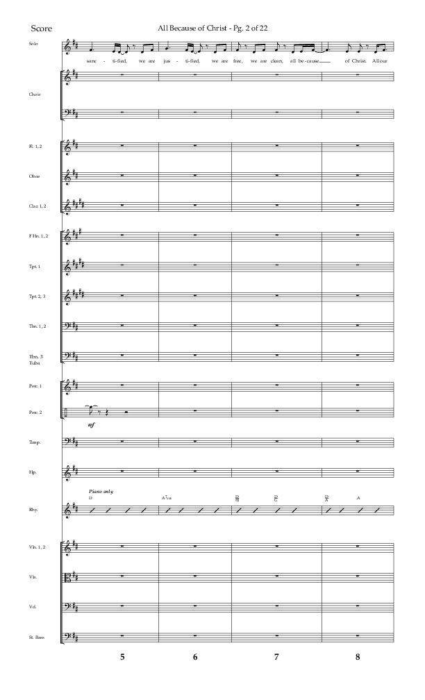 All Because Of Christ (Choral Anthem SATB) Orchestration (Lifeway Choral / Arr. John Bolin / Arr. Don Koch)