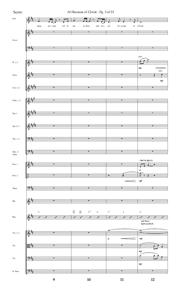 All Because Of Christ (Choral Anthem SATB) Orchestration (Lifeway Choral / Arr. John Bolin / Arr. Don Koch)