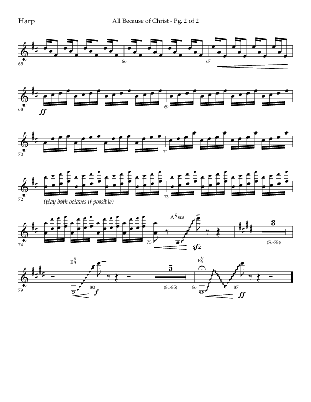 All Because Of Christ (Choral Anthem SATB) Harp (Lifeway Choral / Arr. John Bolin / Arr. Don Koch)