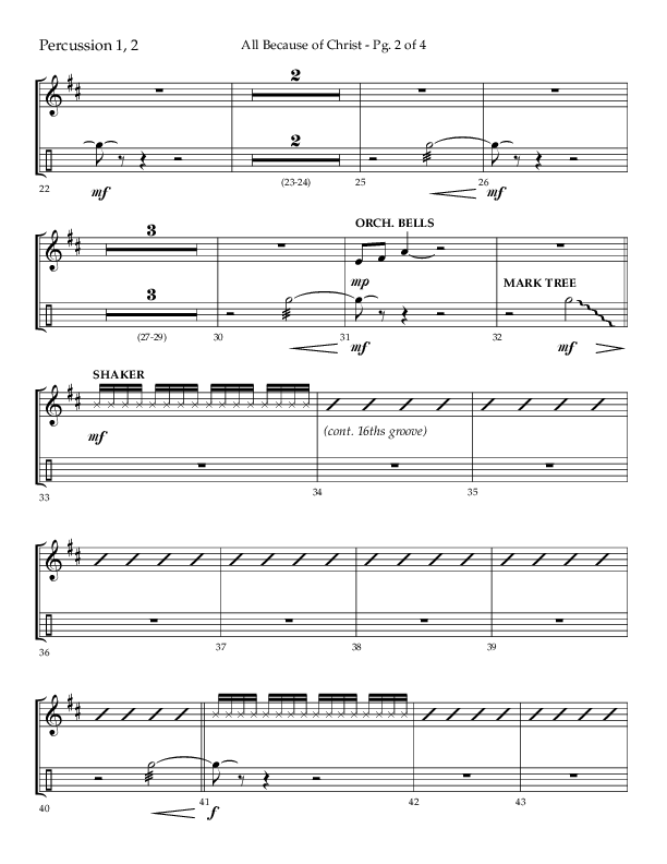 All Because Of Christ (Choral Anthem SATB) Percussion 1/2 (Lifeway Choral / Arr. John Bolin / Arr. Don Koch)