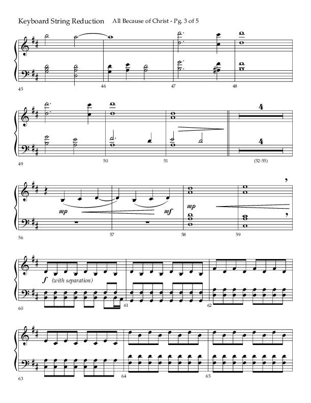 All Because Of Christ (Choral Anthem SATB) String Reduction (Lifeway Choral / Arr. John Bolin / Arr. Don Koch)