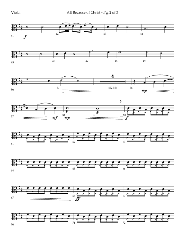 All Because Of Christ (Choral Anthem SATB) Viola (Lifeway Choral / Arr. John Bolin / Arr. Don Koch)