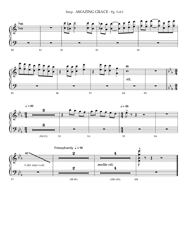 Amazing Grace (Choral Anthem SATB) Harp (Lifeway Choral / Arr. Phillip Keveren)
