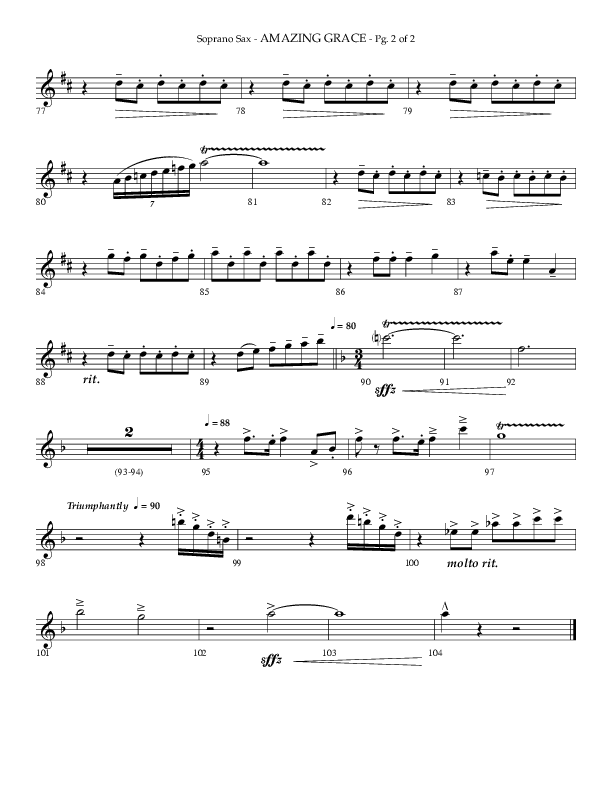 Amazing Grace (Choral Anthem SATB) Soprano Sax (Lifeway Choral / Arr. Phillip Keveren)