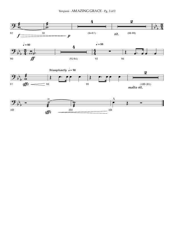 Amazing Grace (Choral Anthem SATB) Timpani (Lifeway Choral / Arr. Phillip Keveren)