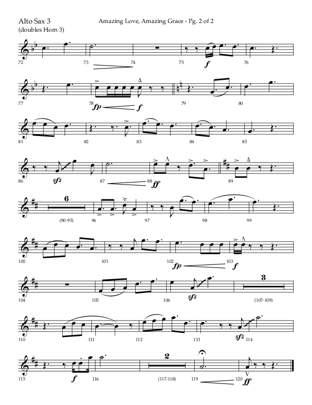 Amazing Love Amazing Grace (Choral Anthem SATB) Alto Sax (Lifeway Choral / Arr. Cody McVey)