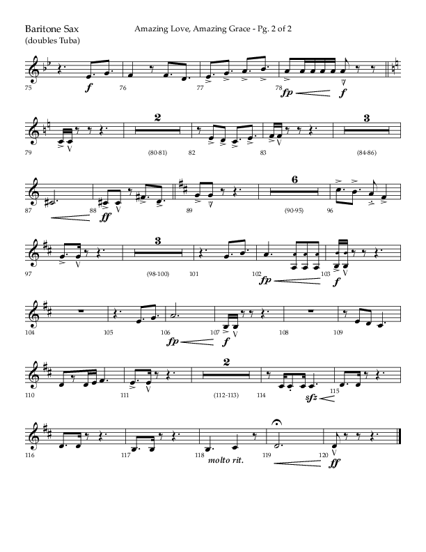 Amazing Love Amazing Grace (Choral Anthem SATB) Bari Sax (Lifeway Choral / Arr. Cody McVey)