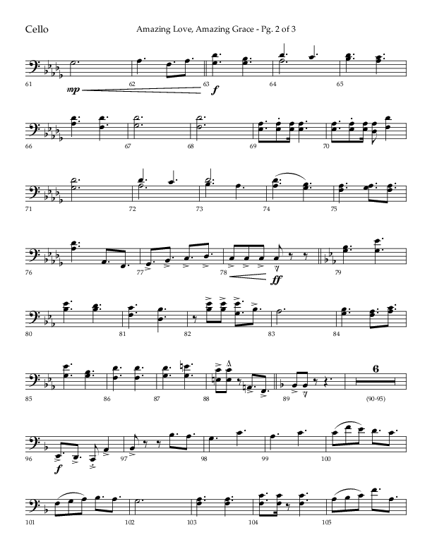 Amazing Love Amazing Grace (Choral Anthem SATB) Cello (Lifeway Choral / Arr. Cody McVey)