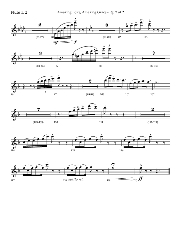 Amazing Love Amazing Grace (Choral Anthem SATB) Flute 1/2 (Lifeway Choral / Arr. Cody McVey)