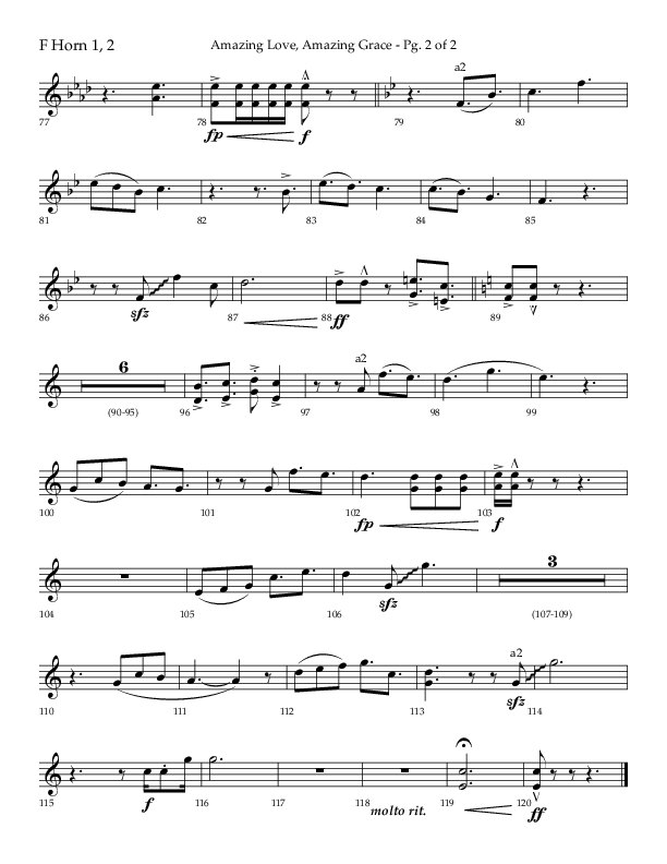 Amazing Love Amazing Grace (Choral Anthem SATB) French Horn 1/2 (Lifeway Choral / Arr. Cody McVey)