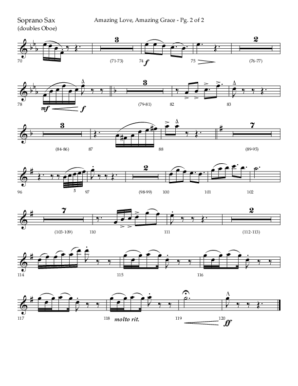 Amazing Love Amazing Grace (Choral Anthem SATB) Soprano Sax (Lifeway Choral / Arr. Cody McVey)