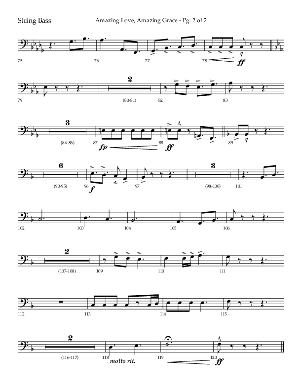 Amazing Love Amazing Grace (Choral Anthem SATB) String Bass (Lifeway Choral / Arr. Cody McVey)